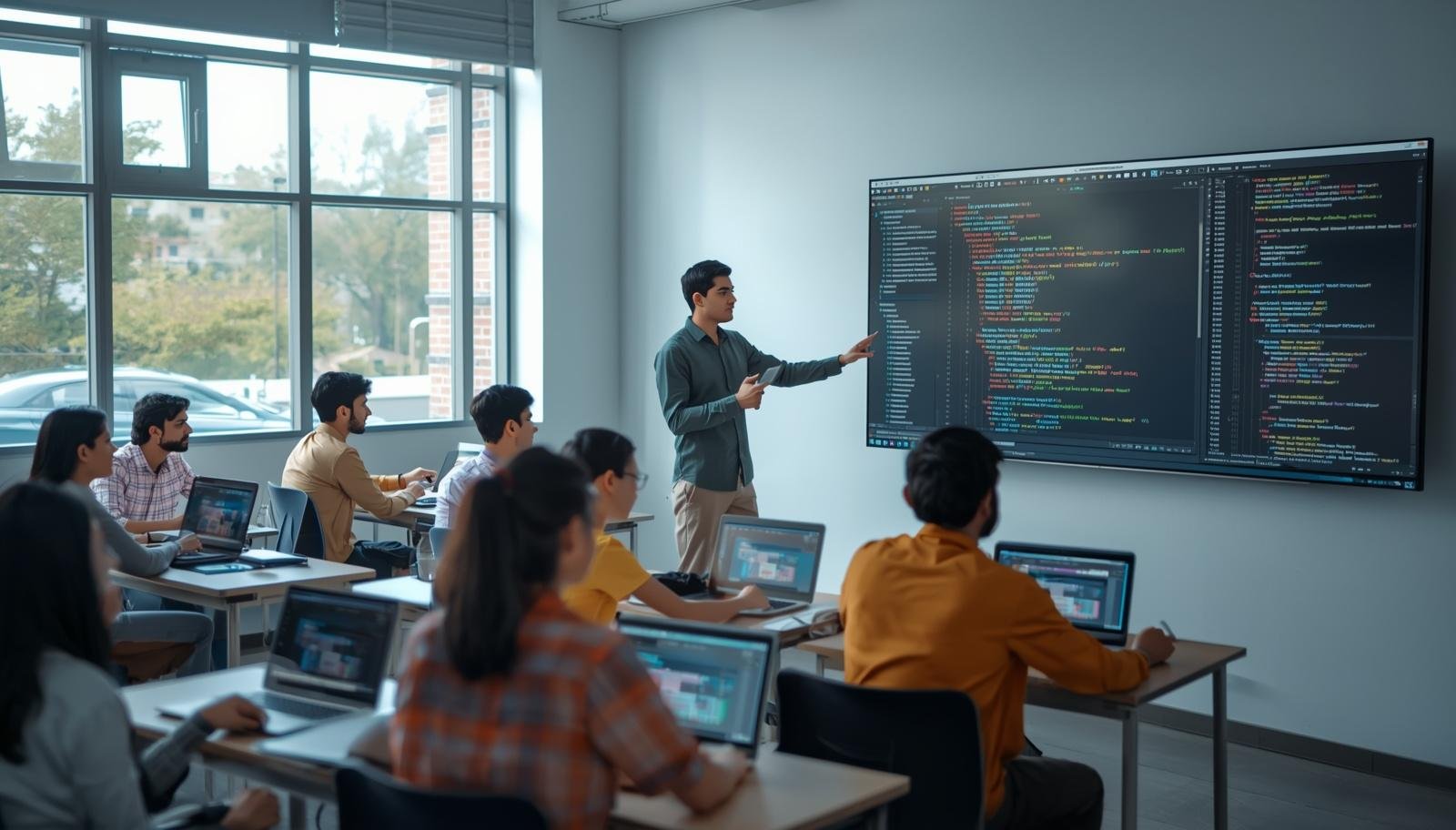 Students in classroom training